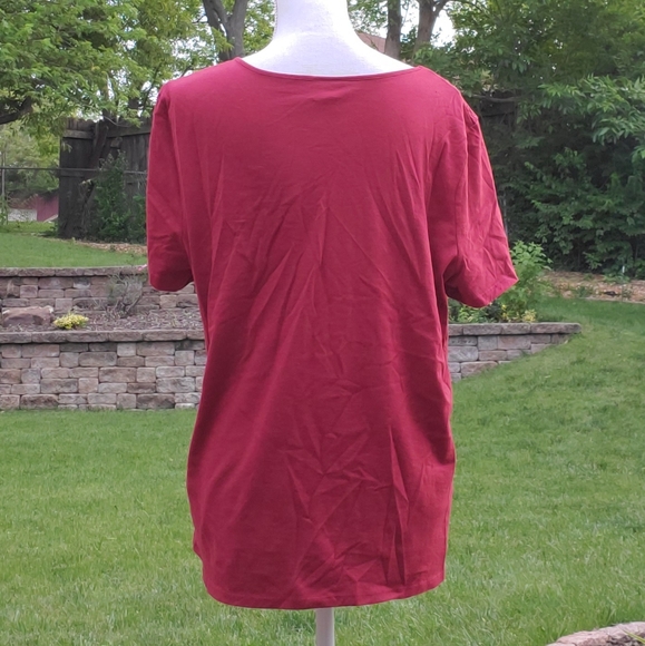 Jaclyn Smith maroon lace top XL - Picture 5 of 8